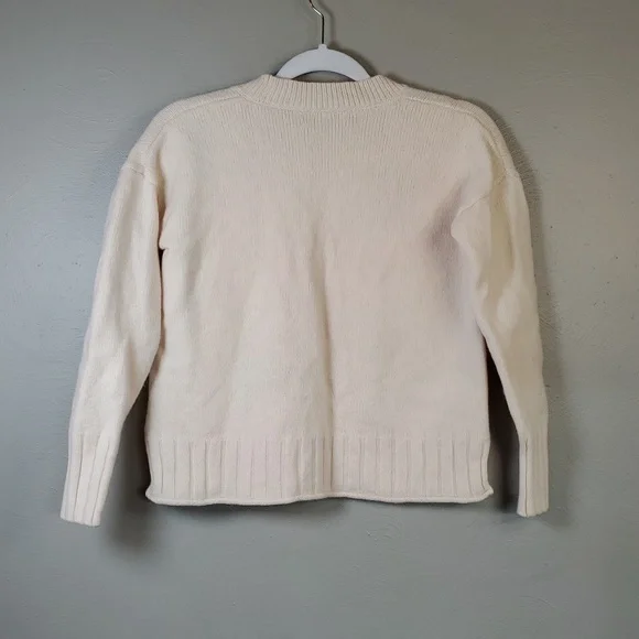 Madewell Cream Merino Wool Sweater with Gold Stars. Size XS - Picture 6 of 9